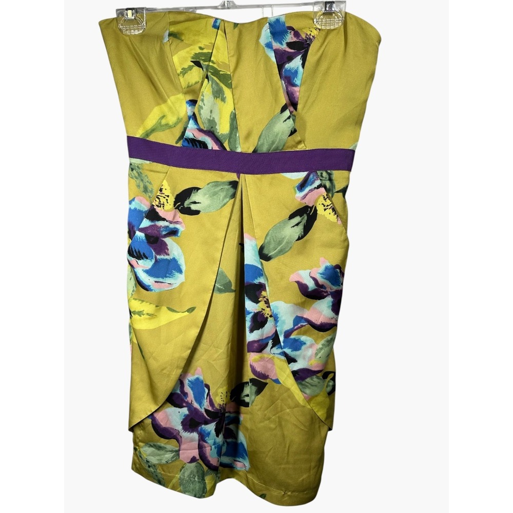 Vince Camuto Size 4 Strapless Dress Womens Floral Colorful Party Wedding Sweet